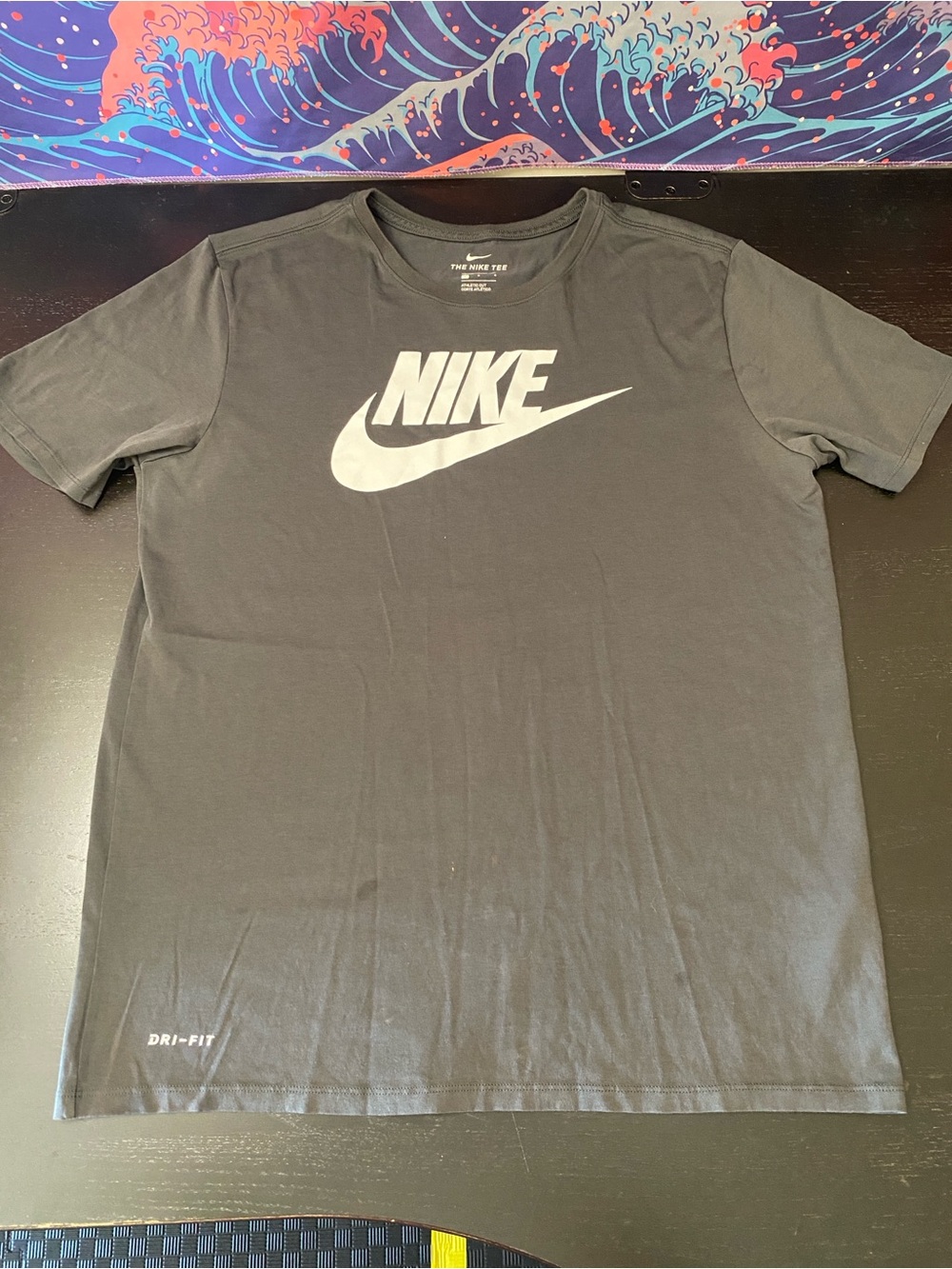 Nike Black T-Shirt with White Swoosh Logo